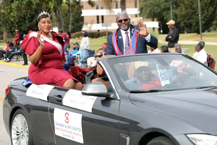 SC State alumni royalty riding in the Homecoming Parade